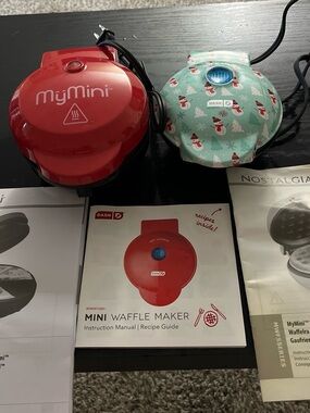 Dash MyMini Mini Waffle (mint) and quesadilla Makers (red) - Both Never Used